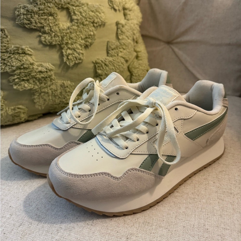 Reebok Women’s Classic Harman Running Shoes Bright White Quiet Gray Sneakers